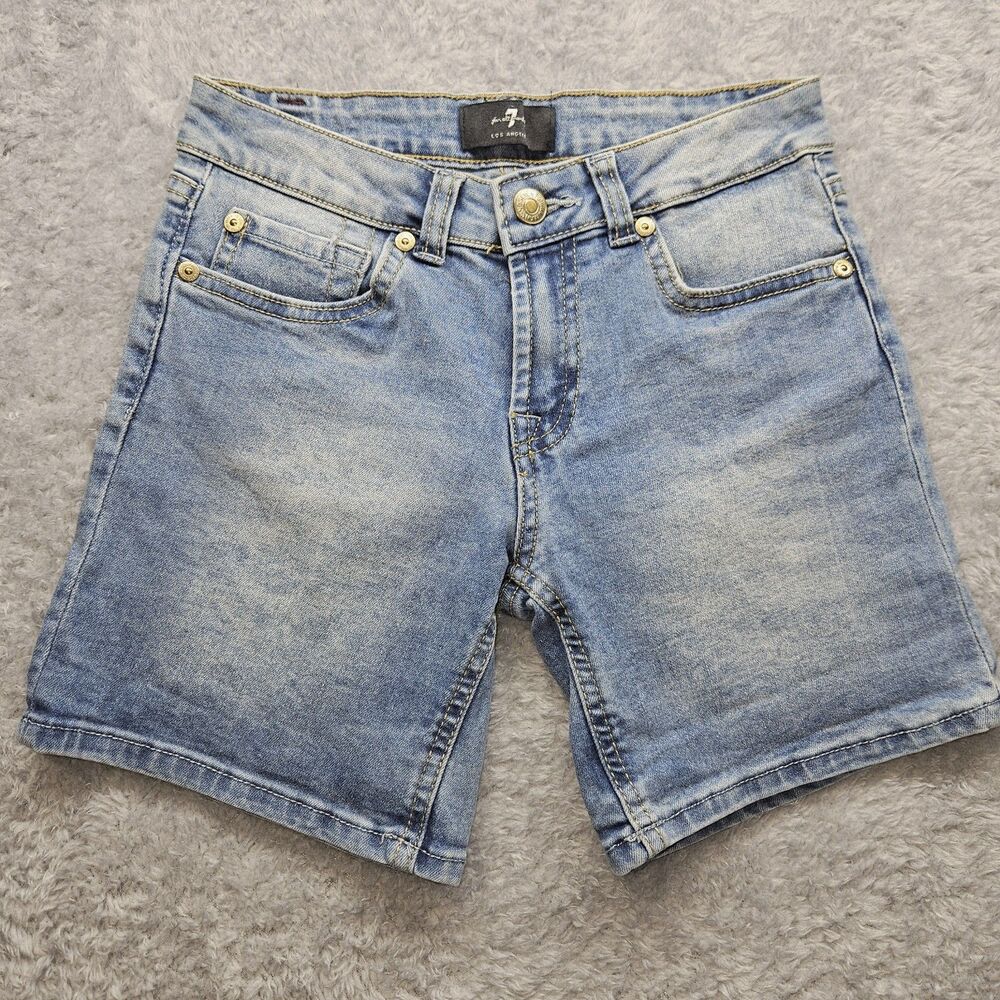 7 For All Mankind Girls Blue Denim Jean Shorts Size 10